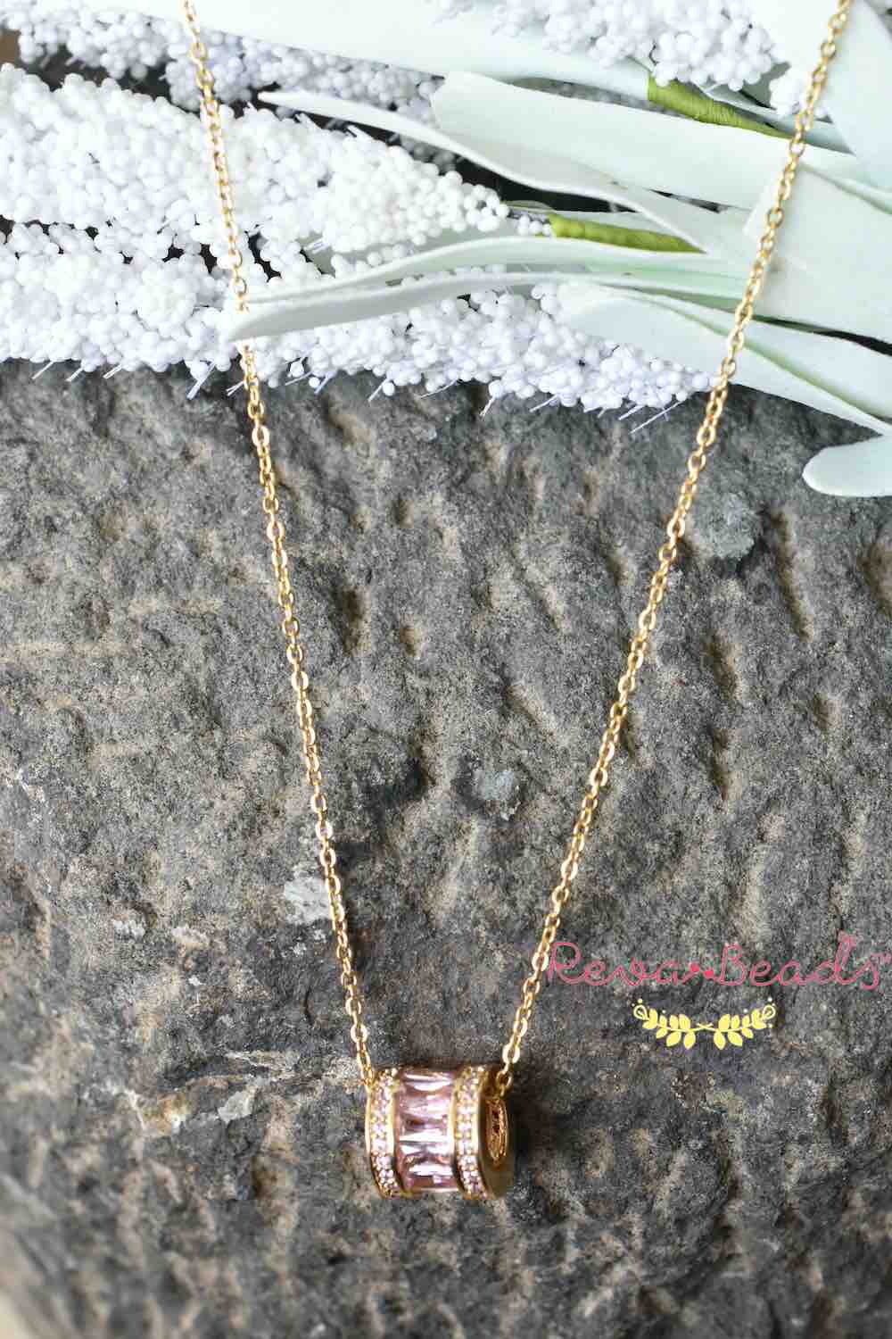 minimalist gold polish necklace 221000 – RevaBeads